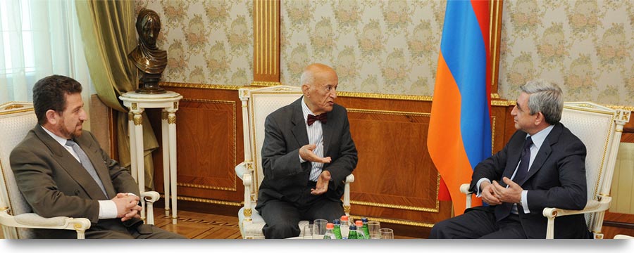 Dr. John O. Ounjian and Mr. Simon Y. Balian meeting at president Sergh Sargsyan
